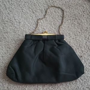 Vintage stain evening clutch gold black pin up